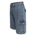 thumbnail image 7 of Jeans Cargo Shorts for Women Solid Color Washed Denim High Waist Casual Bottoms Cropped Pants Summer With Pockets, 7 of 7