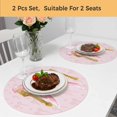 thumbnail image 5 of Pink Bow Round 13 Inch Placemats Set of 2, Cute Watercolor Girls Cartoon Luxury HeatResistant Non Slip Place Mats for Dining Table, Wipeable Braided Kitchen Table Mats for Housewarming, 5 of 9