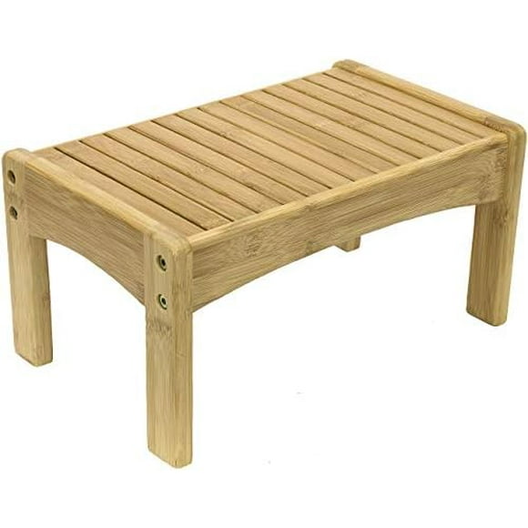 Petit Marchepied en Bambou - Marchepied Repose-Pieds en Bois et Marchepied d'Apprentissage de la Propreté pour Enfants Tout-Petits Naturel Naturel