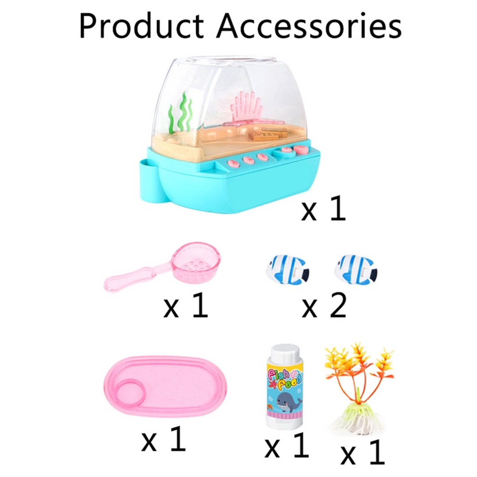 Children's Electric Fish Tank Toy Set Simulated Mini Interesting Kids Aquarium with Light and Music Pretend Fish Keeping Toys