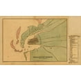 thumbnail image 2 of Vintage Maps 32x21 Black Ornate Wood Framed with Double Matting Museum Art Print Titled - Charleston Harbor and city defenses 1864, 2 of 4