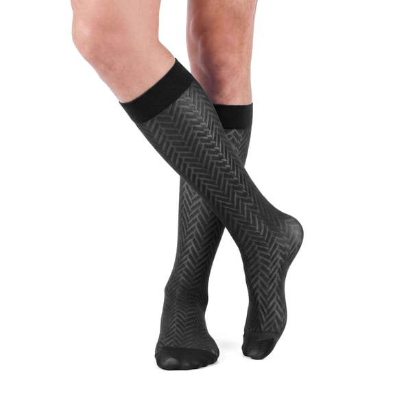 Deago 2 Pairs Men's Ultra Thin Sheer Dress Socks Soft Nylon Summer Silky Business Socks Breathable Work Trouser Sox Mid Calf, Black