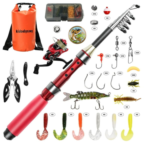 GVDV Telescopic Fishing Rod and Reel Combo, Beginner-Friendly Fishing Gear Set for Freshwater and River