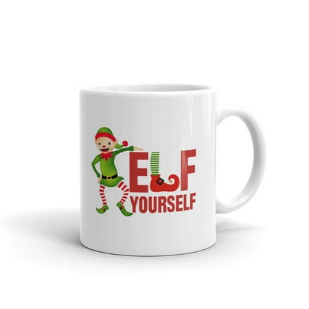 Elf Yourself Rude Yankee Swap Coffee Tea Ceramic Mug Office Work Cup