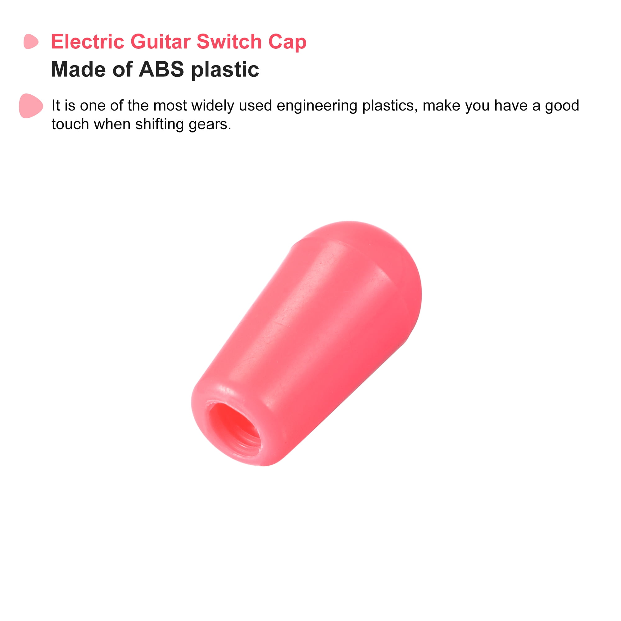 Unique Bargains Guitar Toggle Switch Knob Cap Cover ABS for 3 Way Guitar Switch Pink