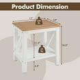 thumbnail image 3 of Costway 2-Tier Heavy Duty Waterproof HDPE Shower Bench Stool with Bottom Storage Shelf Off  White & Brown, 3 of 10