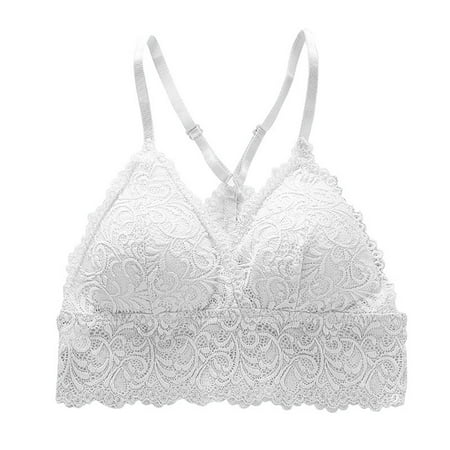

GWAABD Comfortable Bras Women Full Cup Thin Underwear Plus Size Wireless Sports Bra Lace Bra Cover Cup Large Size Vest Bras