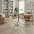 thumbnail image 2 of ODIKA Medallion Diamond Lattice Stepped Border Rectangular for Playroom, Bedroom, Reading Nook, Pet Friendly & Kids Safe Play, 2 of 7