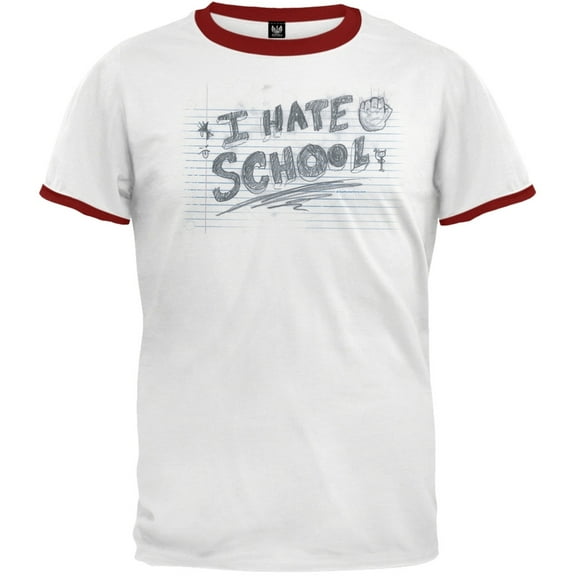 I Hate School Ringer T-Shirt - X-Large