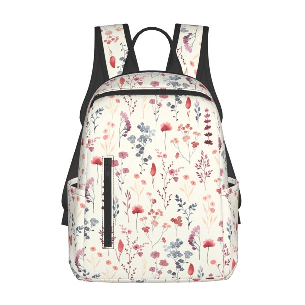 Disketp Wildflower Watercolor 3 Mochila Ligera e Impermeable, Mochila de Día Resistente para Viajes, Senderismo y Uso Diario para Hombre y Mujer