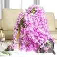 thumbnail image 5 of 12 Pack Artificial Flowers Silk Wisteria Vine Ratta Hanging Flower (Red), 5 of 5
