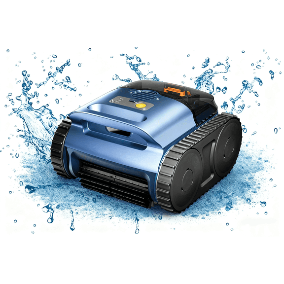 Automatic Robotic Pool Cleaner, Cordless Pool Vacuum with High-Suction Performance, Deep Filtration System and Wall-Climbing Capability for In-Ground & Above-Ground Pools