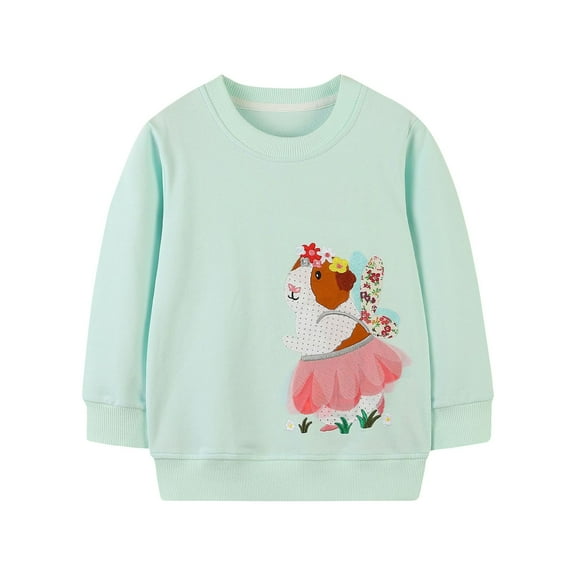 Tranfacy Toddler Kids Boys Girls Fall Winter Sweatshirts Pullover Print Long Sleeve Round‑Neck Outdoor Daily Outfit Tops for 1‑3 Years Old