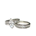 thumbnail image 2 of His Hers 3 Piece Marquise Cut Cz Wedding Engagement Ring Set Stainless Steel, 2 of 4