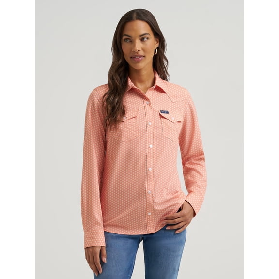 Wrangler Womens Performance Aria Shirt S Orange
