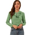 thumbnail image 1 of INSPIRE CHIC Women's Ruffle Neck Long Sleeve Polka Dots Blouse Shirt, 1 of 6
