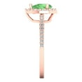 thumbnail image 3 of 0.755 ctw with Simulated Diamond Halo Accents Anniversary Ring for Women | Pear Cut Simulated Green Diamond | Hyperallergenic Solid 18K Rose Gold, 3 of 5