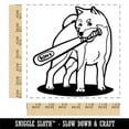 thumbnail image 2 of Shiba Inu Dog with Bonk Baseball Bat Square Rubber Stamp Stamping Scrapbooking Crafting - Medium 1.75in, 2 of 7