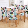 thumbnail image 2 of Yayeee 2 Pack Dining Chair Covers Stretch Parson Chairs Slipcovers Seat Protector, Gray Checkered Pattern, 2 of 6