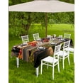 thumbnail image 4 of Fsddascl Orange Pumpkin Outdoor Tablecloth - 60x84 Inch Rectangle Dining Table Cover, Farmhouse Grapes Glass Country Waterproof Outdoor Table Cloth with Umbrella Hole & Zipper for Picnic/Patio/Party, 4 of 7