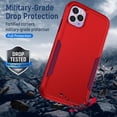 thumbnail image 6 of for iPhone 11 Pro Max Case, Phone Case Heavy Duty 2 in 1 Full Body Rugged Shockproof Hybrid Hard PC Soft TPU Bumper Drop Protective Girls Women Boy Men Covers for iPhone 11 Pro Max, Red+Rose, 6 of 7