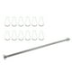 thumbnail image 5 of Barra de armario ajustable con 12 ganchos de acero inoxidable, barra de resorte retráctil para ducha de baño, para balcón, armario, 80 cm, 5 of 15