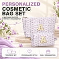 thumbnail image 3 of DAKIMOE 2PCS Makeup Bag Travel Toiletry Bag Cosmetic Bags Organizer Personalized Initial for Birthday Christmas Girl Women Girlfriend Teacher Valentines Day Gifts, 3 of 10