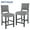 Gray, variant on Counter Height Fabric Upholstered Barstools with Silver Nailhead Trim in Gray, Set of 2