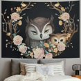 thumbnail image 2 of Orinice Owl Baby Wreath Tapestry Wall Hanging Unique Style Graphic Tapestries Home Decor for Living Room Bedroom Apartment Farmhouse Dorm 60x50inch, 2 of 6
