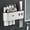 Black 3 cups, variant on Toothbrush Holder Wall Mounted With Double Automatic Toothpaste Dispenser Squeezer Kit, 3 Cups/2 Cups