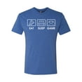 thumbnail image 2 of Eat Sleep Game Video Gamer Gift Fan Pop Culture Mens Premium Tri Blend T-Shirt, Vintage Royal, Large, 2 of 3