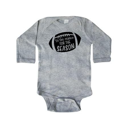 

Inktastic Tis the Reason for the Season Black Football Silhouette Gift Baby Boy or Baby Girl Long Sleeve Bodysuit