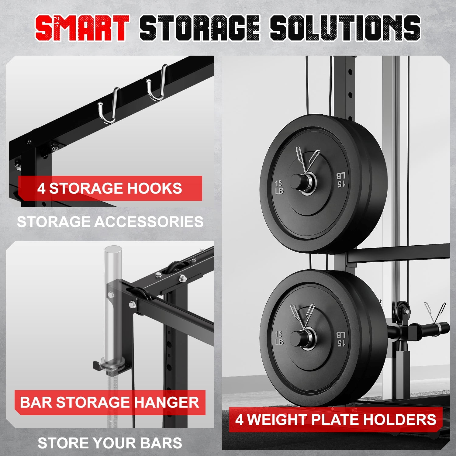 MITONOS Power Cage, 2000LB Squat Rack with Cable Crossover System, Multi-Function Weight Cage, Home Gym Workout Machine with More Training Attachments, BK