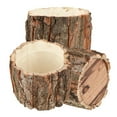 thumbnail image 3 of 3 Pcs Wooden Flower Pot Bark Bucket Planter Rustic Flower Planter Plant Vase Container Flower Arrangement Holder for Outdoor Indoor Home Decor (4.7in Diameter X 4.3in Height), 3 of 4