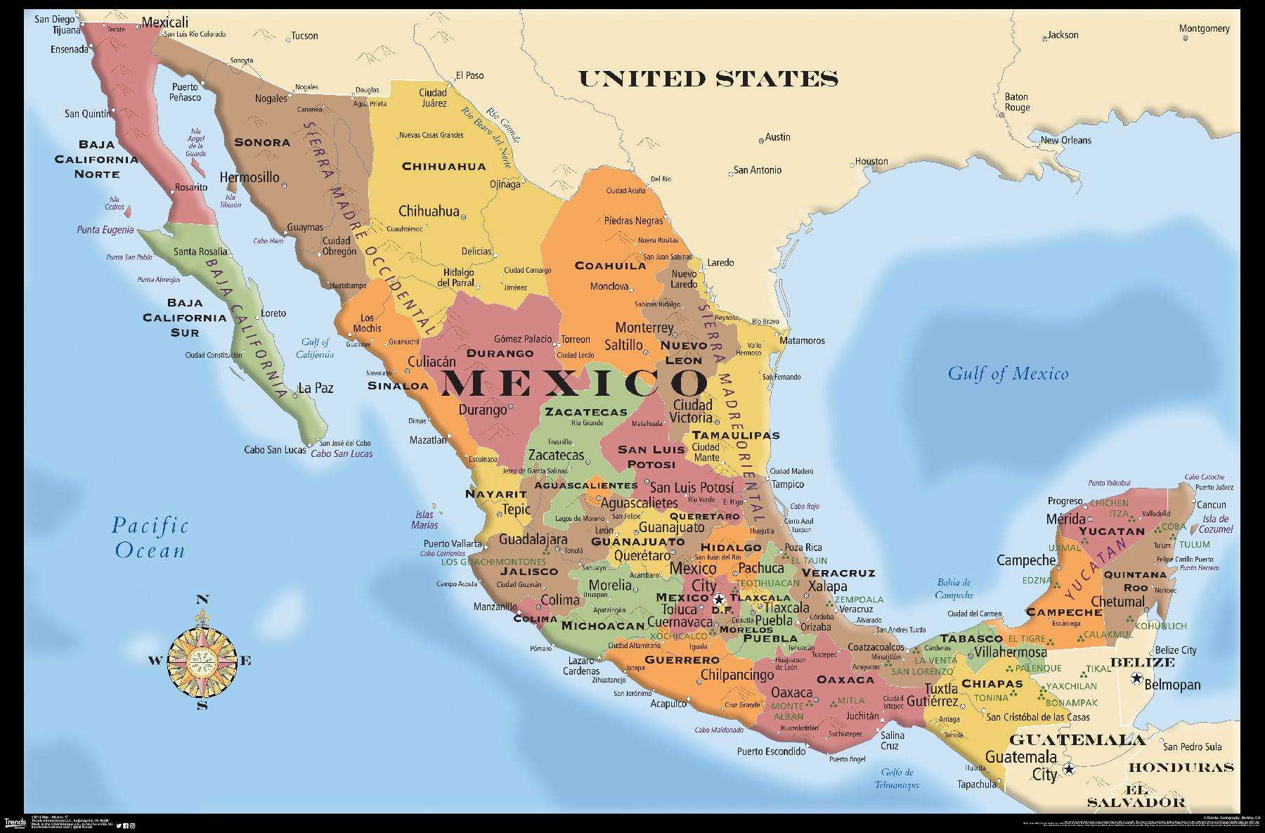 Map Mexico Wall Poster 14 725 quot - 5af657af 4999 4d75 8c26 88b71c9bcdad.af4e3745e200e504dd2f589be5428ffe 