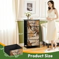 thumbnail image 2 of 4 Drawer Vertical Storage Dresser Abstract tropical leaves Palm tree leaf monstera plant with Wood Top Fabric Pull Drawers, 2 of 8