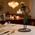 thumbnail image 2 of Waiter Figurine Candle Stand with LED Candle Safe Flameless Centerpiece for Home Decor Dining Table Party Wedding Gift(C), 2 of 6