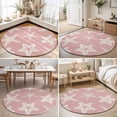 thumbnail image 4 of Round Area Rugs 3.3Ft, Pink Starfish Coastal Non-Slip Washable Circle Rugs Carpet, Nautical Summer Ocean Abstract Art Indoor Outdoor Rug Floor Mats Throw Runner for Bedroom Living Room Bathroom, 4 of 8