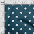 thumbnail image 2 of oneOone Tissu Polyester Lycra Bleu Sarcelle Tissu à Pois Matière de Robe Tissu Imprimé Tissu au Mètre 56 Pouces de Large, 2 of 5