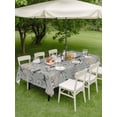 thumbnail image 4 of Outdoor Tablecloths with Umbrella Hole & Zipper, Blue Grey Seaports 60 x102 Inch Rectangle Tablecloths, Vintage Ocean Anchor Shark Lighthouse Waterproof Table Cloth, Patio/Pool/Picnic Table Covers, 4 of 8