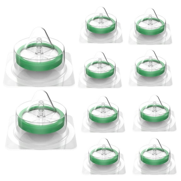 50 Pack Syringe Filters Sterile PES with Glass Fiber Pre-Filters, Hydrophilic Filters 33mm Membrane Diameter, 0.22um Pore Size for Culture Medium, Protein Solution, Individually Packed