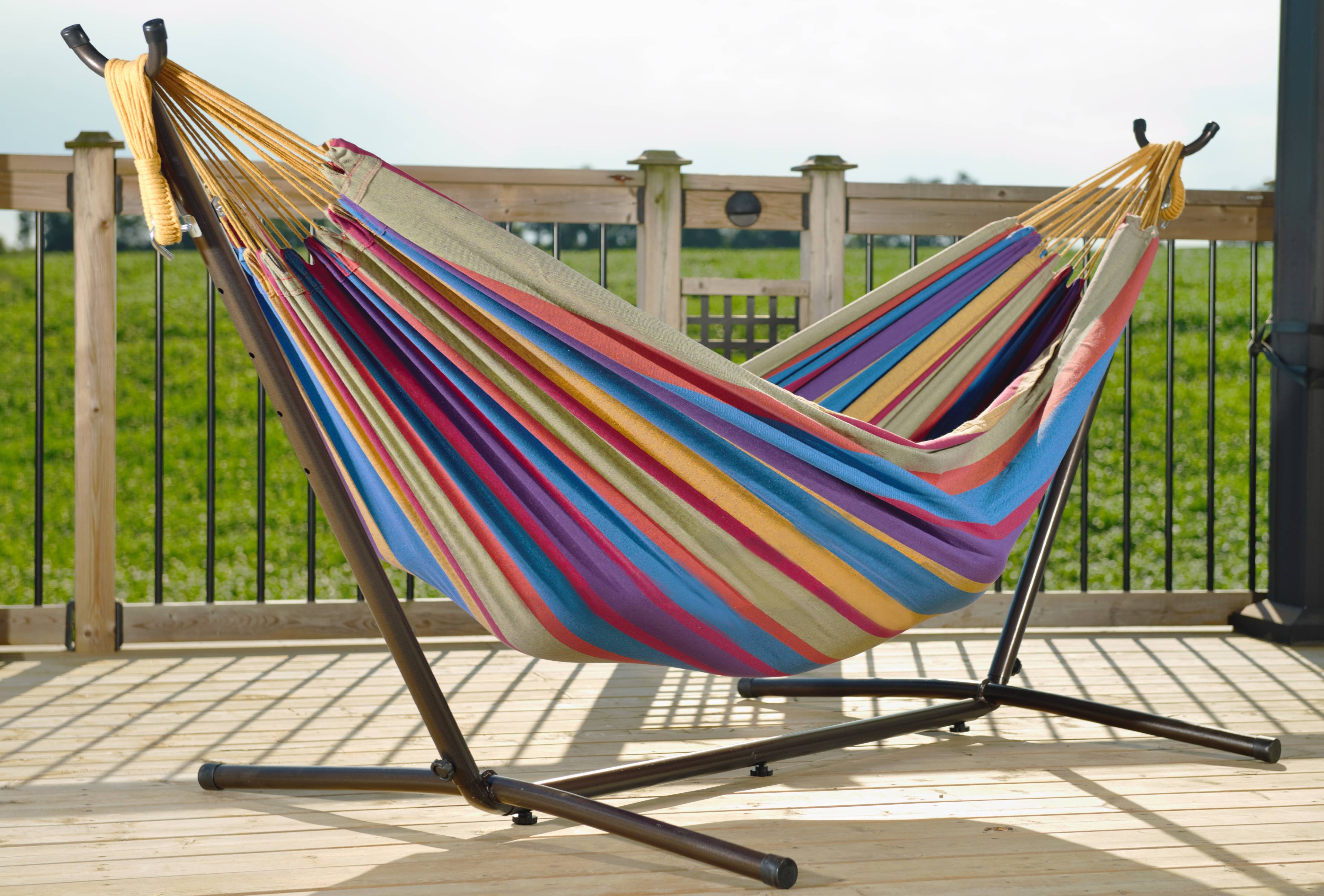 Vivere Double Hammock with Stand Combo, Tropical - image 4 of 6