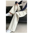 thumbnail image 4 of New American style workwear pants for women jeans for women in spring and autumn high waisted slimming straight leg loose casual wide leg pants, 4 of 14