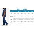 thumbnail image 3 of Scrubs for Women Medical Scrubs Set, Stylish Contrast Trim V-Neck Mock Wrap Top and Straight Leg Cargo Pants, 4-Way Stretch Professional Nurse Uniform, S-3X, 3 of 9