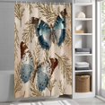 thumbnail image 6 of Vintage Teal Butterfly Long Shower Curtain Set, Waterproof Shower Curtains for Bathroom, Vintage Brown Tree Branch Washable Fabric Cloth Bath Curtain for Bathtub Decoration with Hooks 72x84 Inches, 6 of 9
