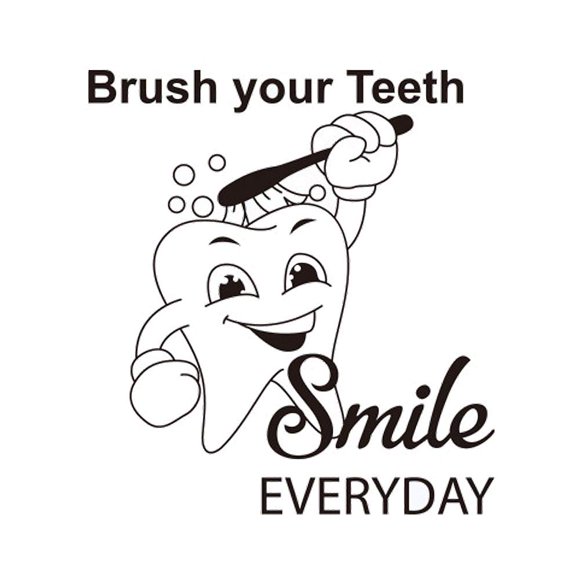 BooDecal Dental Clinic Office Wall Decals Dentist Wall Art Stickers Decals Dental Wall Stickers Teeth Clinic Removable Tooth Decor Bathroom Shower Room Decoration 20 Inches x 22 Inches