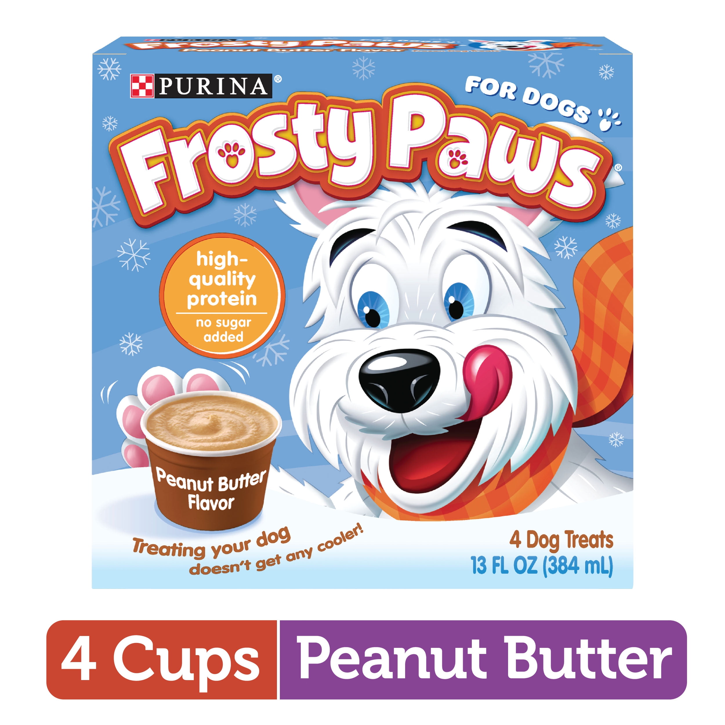 Purina FROSTY PAWS Peanut Butter Flavor Frozen Dog Treats, 4 Cups per