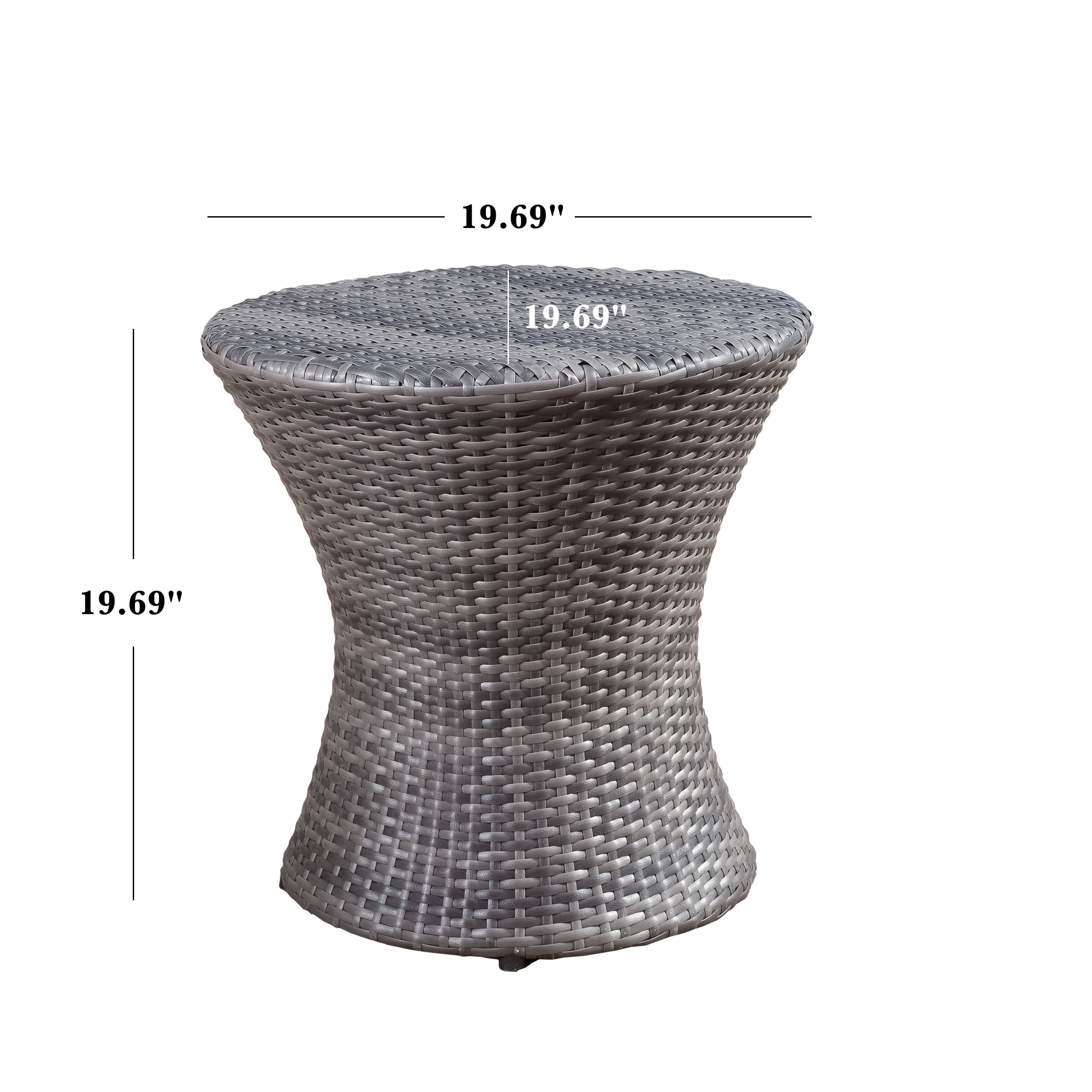 Beasley Wicker Outdoor Accent Table, Grey