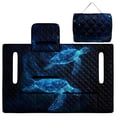 thumbnail image 5 of Pzuqiu Golf Cart Seat Cover 4 Front Pockets Polyester, Compatible with Outdoor Golf Carts, for EZGO Club Cars Yamaha, Neon Sea Turtle, 5 of 9