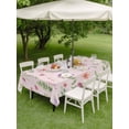 thumbnail image 3 of Outdoor Tablecloth with Umbrella Hole and Zipper, Pink Spring Floral Rectangle Table Cloth 60x84 Inch Waterproof Tablecloth, Flowers Botanical Elegant Pastoral Picnic Table Cover for Patio Camping, 3 of 7